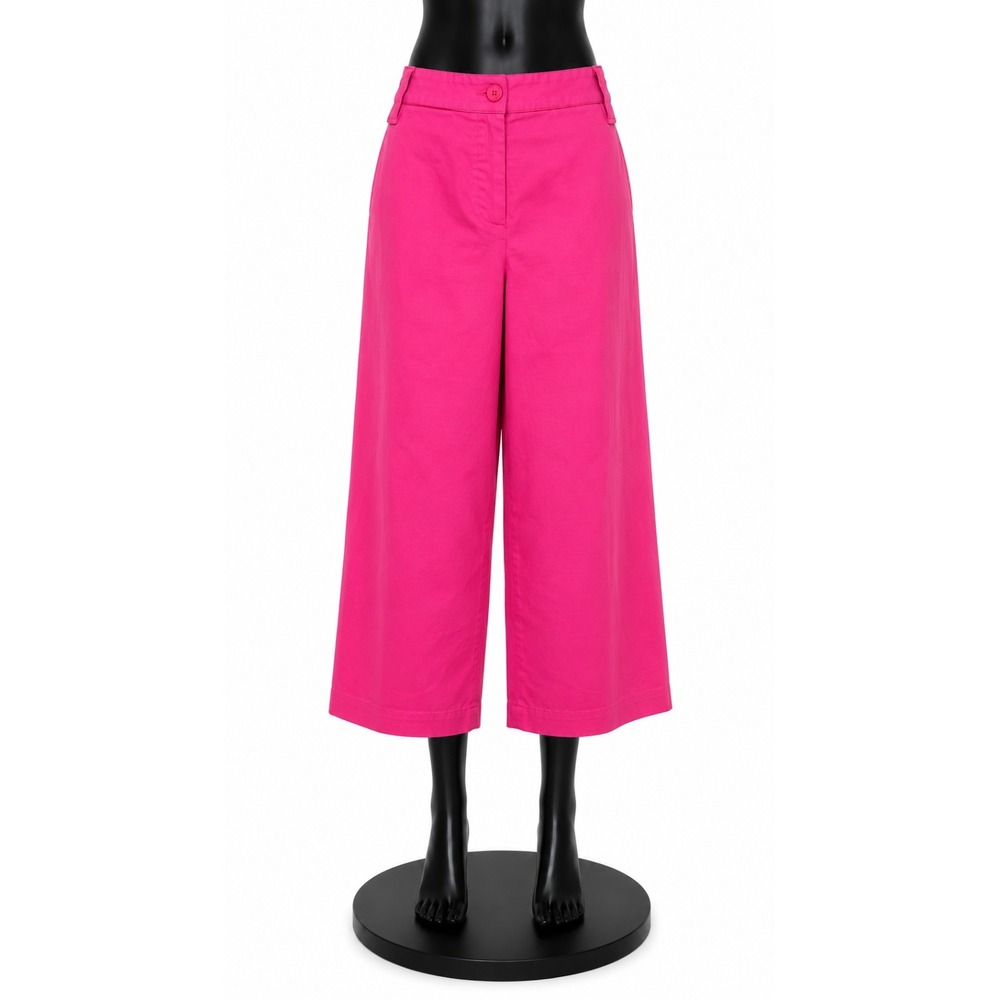 A La Carte Womens Activewear Casual Crop Capri Pants Size 14 Pink Cotton Stretch